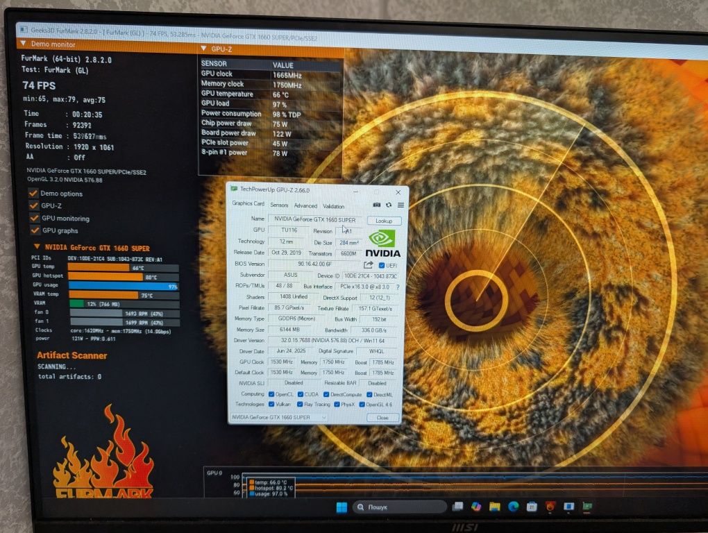 Відеокарта ASUS DUAL EVO GTX 1660 SUPER 6GB (GDDR6) Гарантія | XPLAY