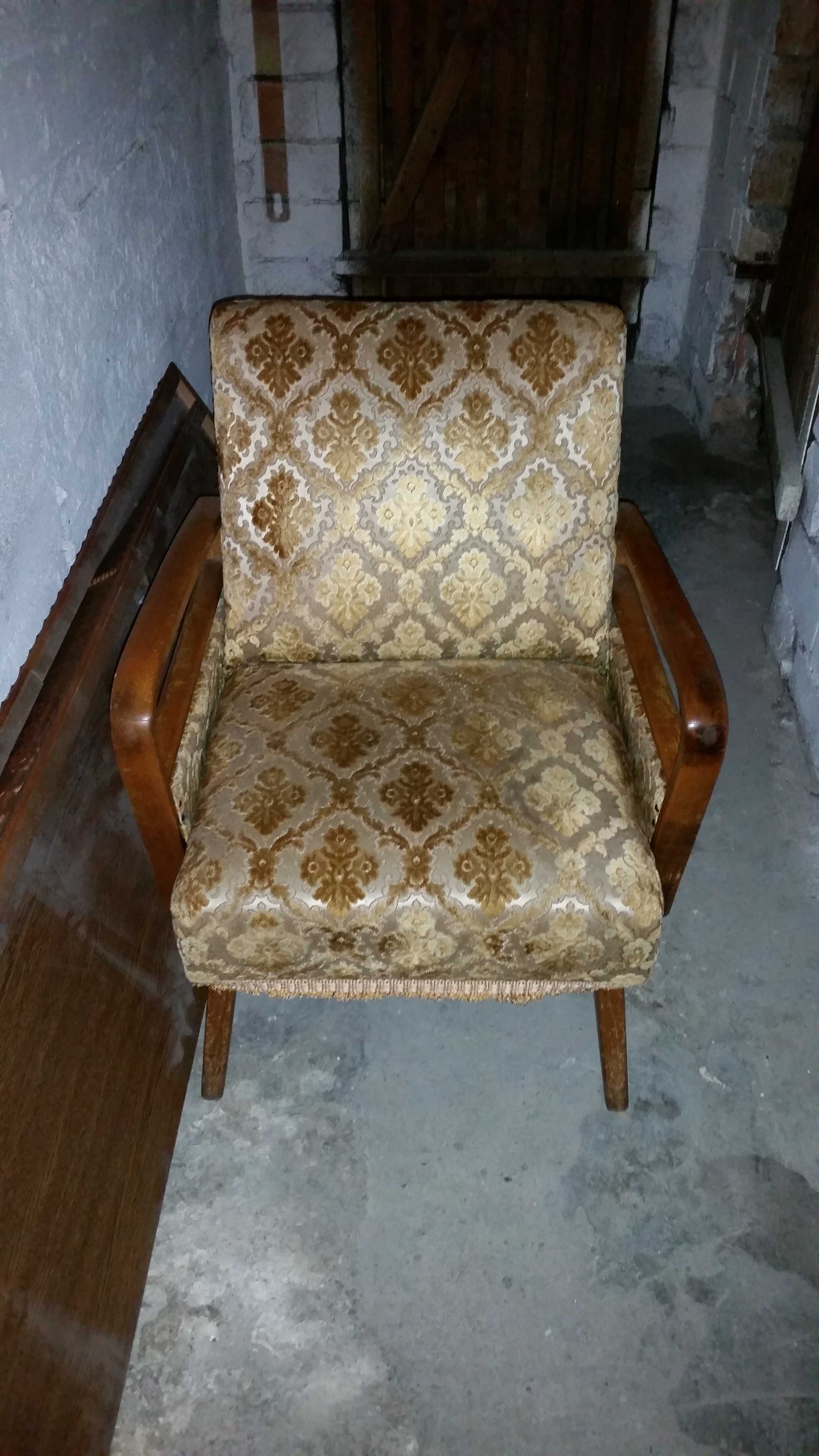 Fotel z oparciem prl niemiecki Retro Vintage Art Deco