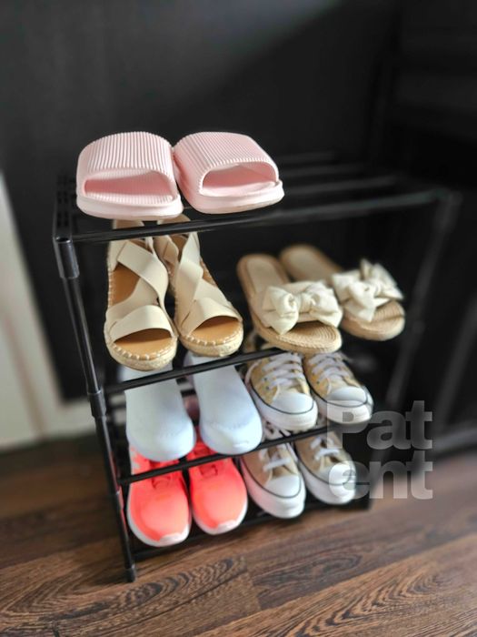 Przechowywanie dom 4 poziomy na pudełka czarny