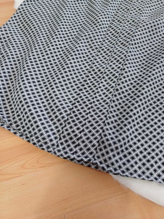 Czarna biała bluzka damska Tchibo XL ze wzorem na krótki rękawek