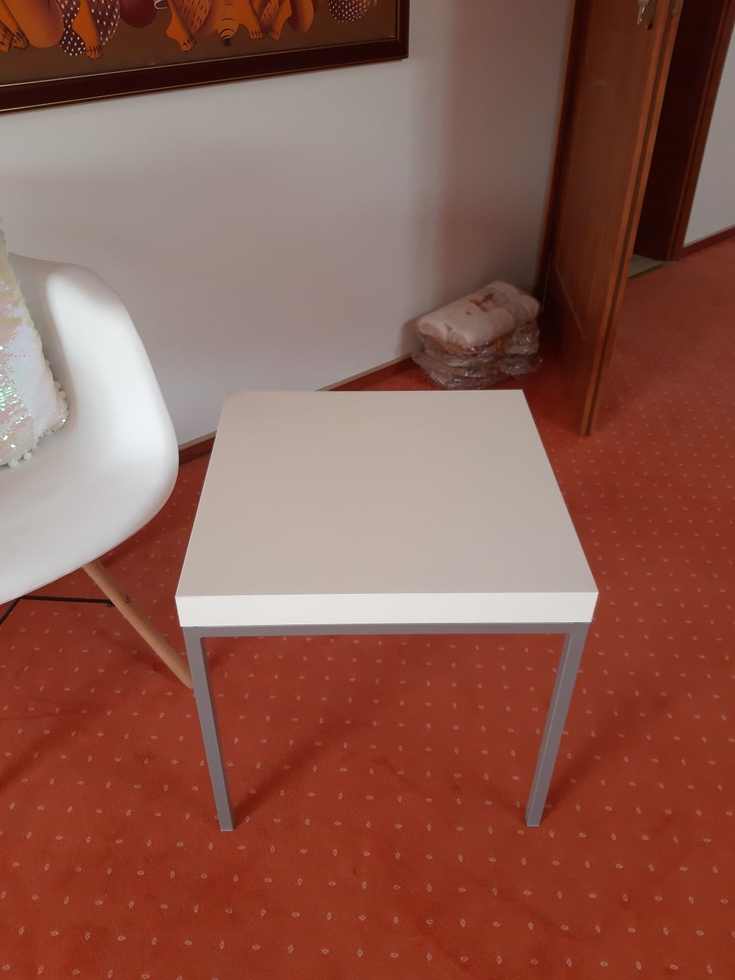 Stolik stół stoliczek metal biały nowoczesny modern glamour Home westw