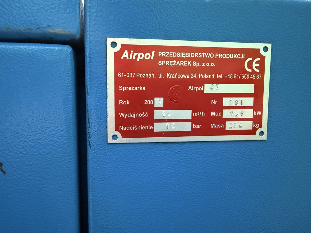 Sprężarka kompresor Airpol 7,5 KW i zbiornik 400 l