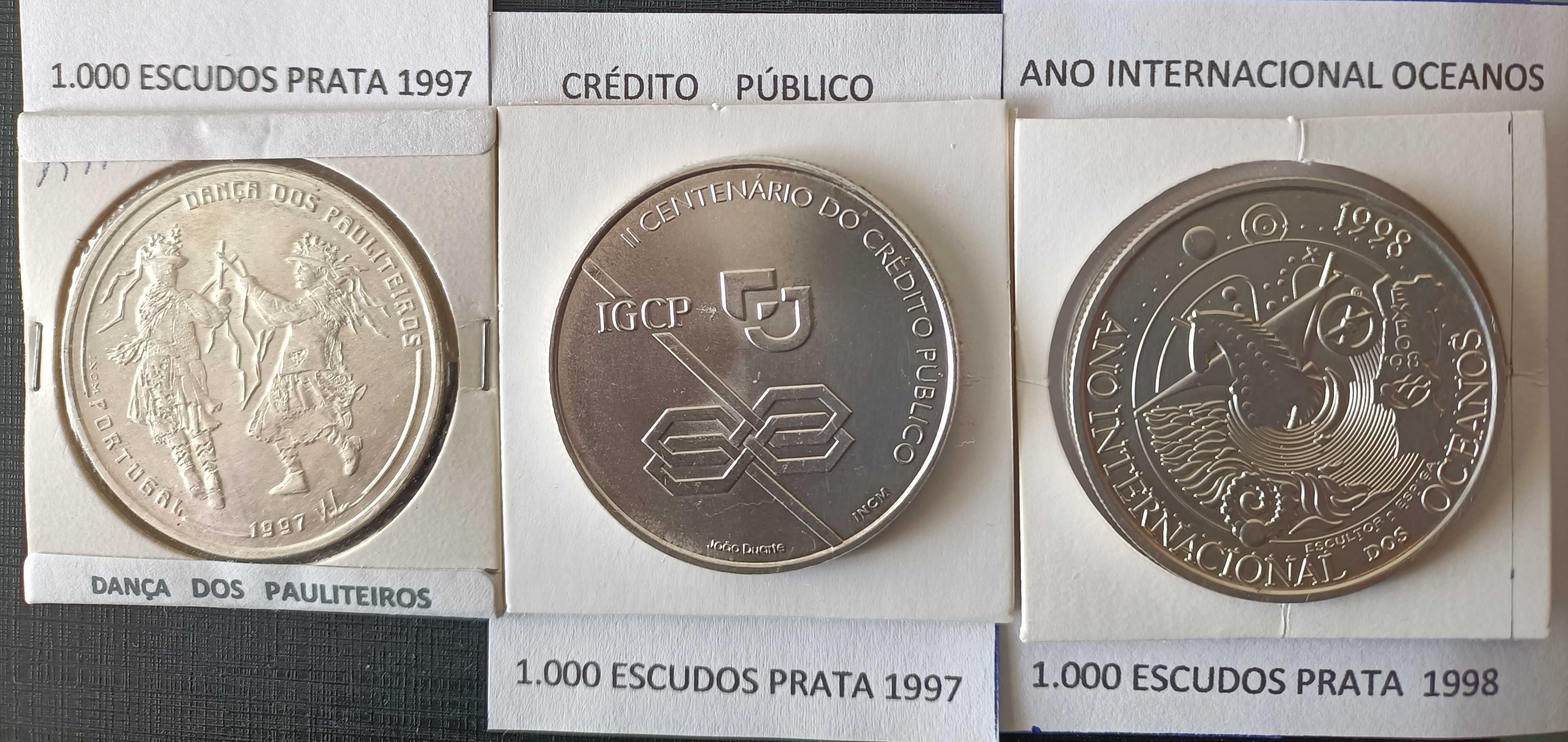 20 Moedas Portuguesas comemorativas de 1.000 escudos em Prata