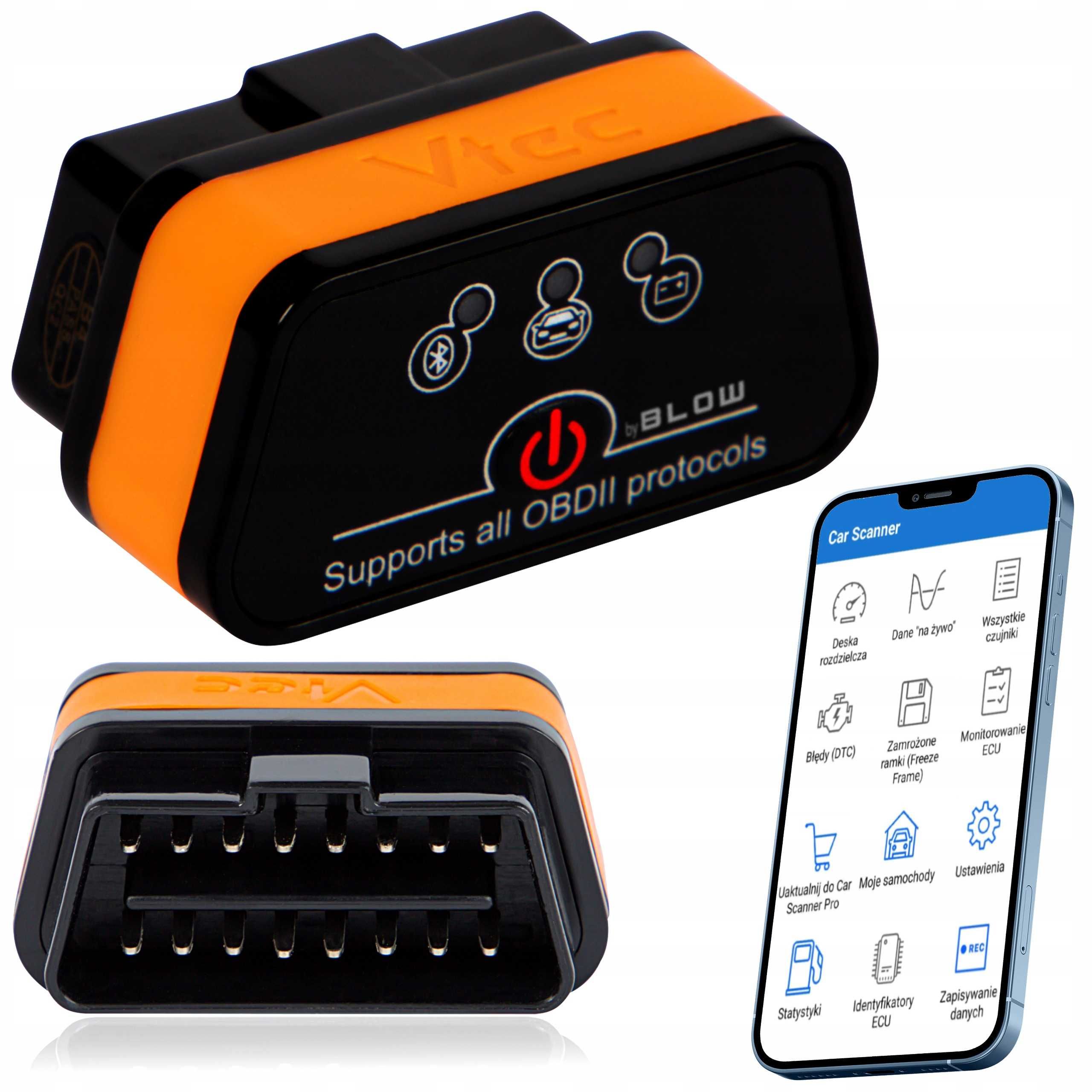 interfejs daignostyczny OBD2 BLUETOOTH anroid iOS WINDOWS polski test