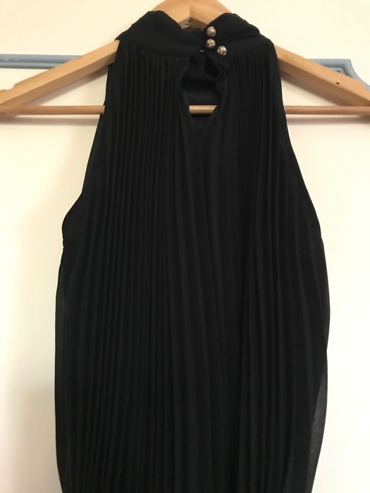 Vestido ZARA - plissado preto - XS_como NOVO
