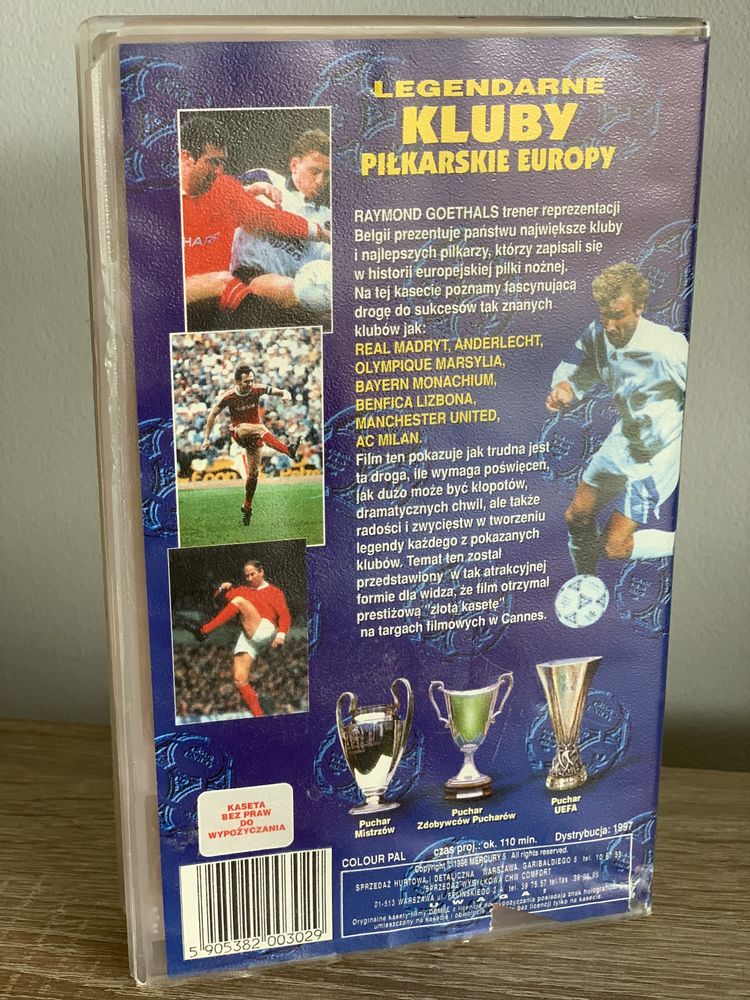 Piłka Nożna Kaseta VHS Legendarne kluby piłkarskie