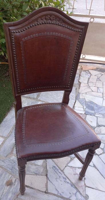 Conjunto 6 Cadeiras Madeira/Couro