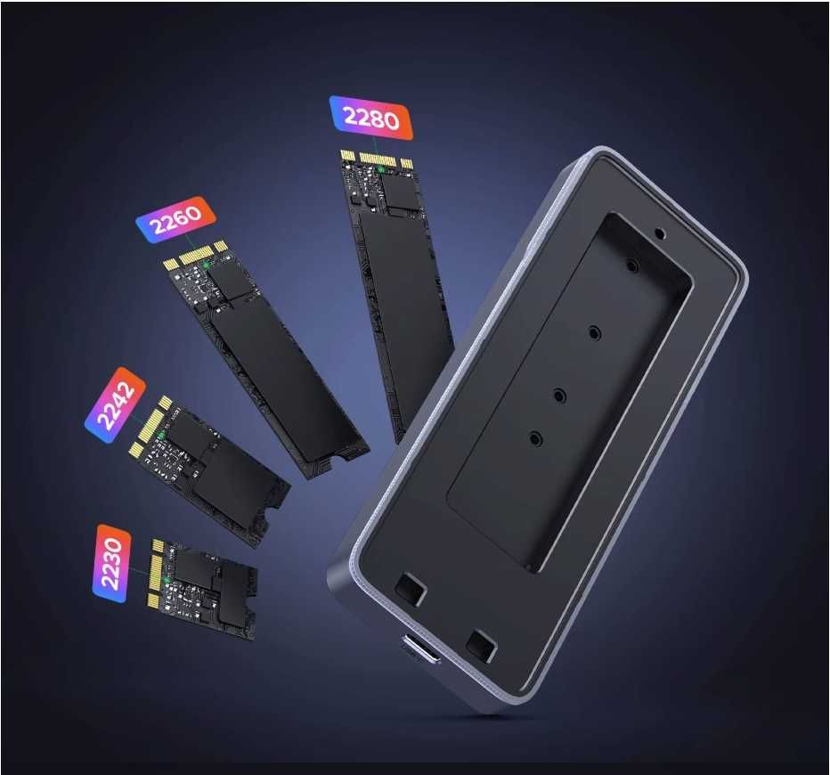 Ugreen CM777 SSD карман M2 NVME/SATA | USB + чохол