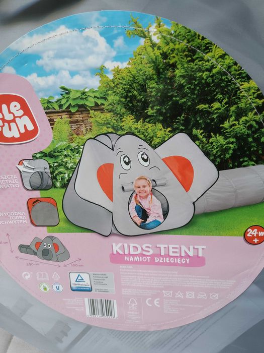 Namiot dziecięcy z tunelem w kształcie słonia