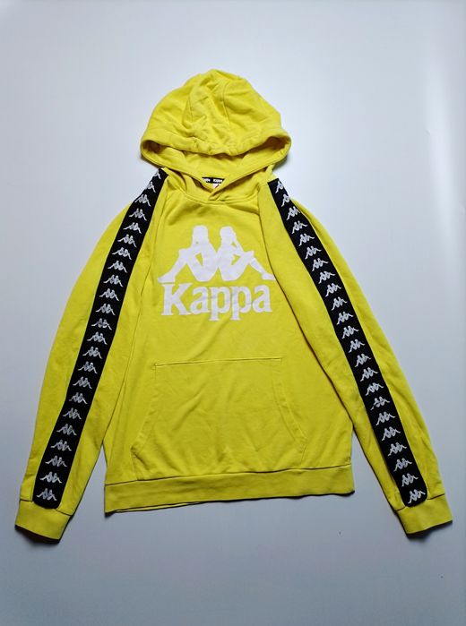 Оригінальне яскраво жовте худі Kappa на лампасах