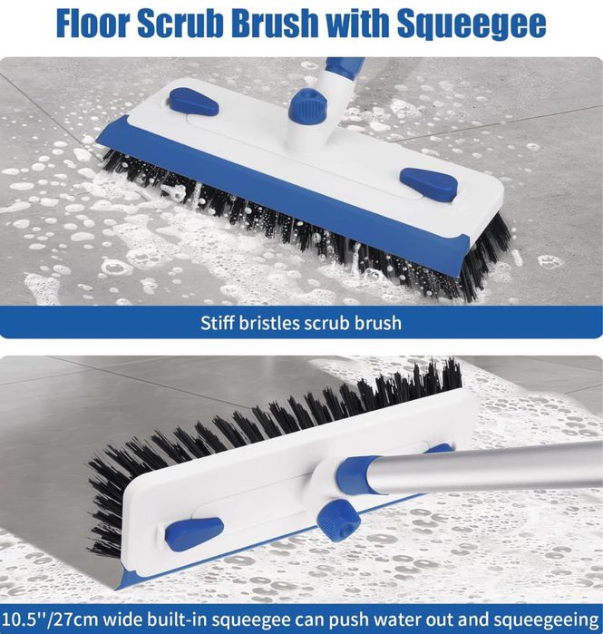 Qaestfy Szczotka do czyszczenia podłóg z długim uchwytem 140cm