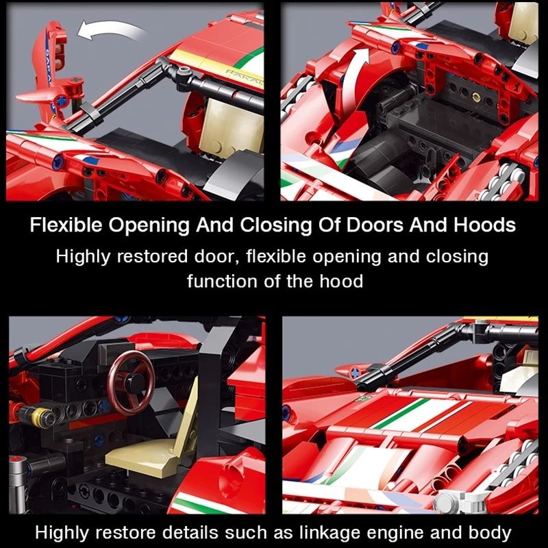 Ferrari 488 Pista klocki technic model