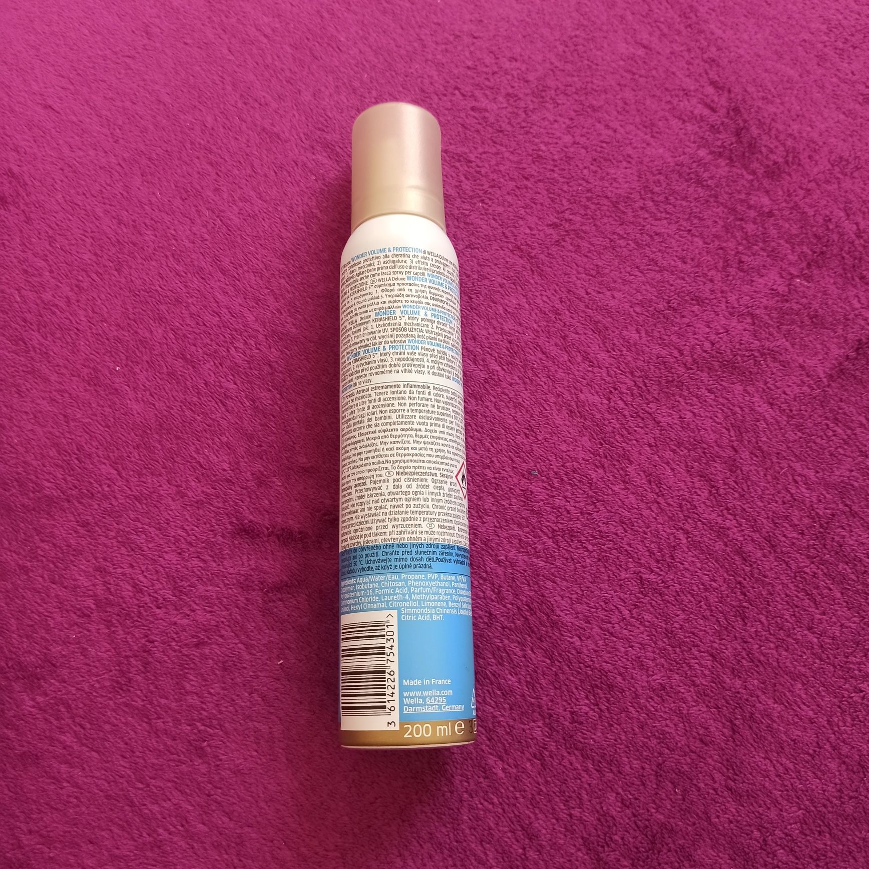 Pianka do włosów Wella Deluxe, Wonder Volume & Protection Mousse