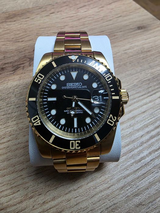 Zegarek Seiko Gmod Gold Marinner, NH34 GMT, stal 904l
