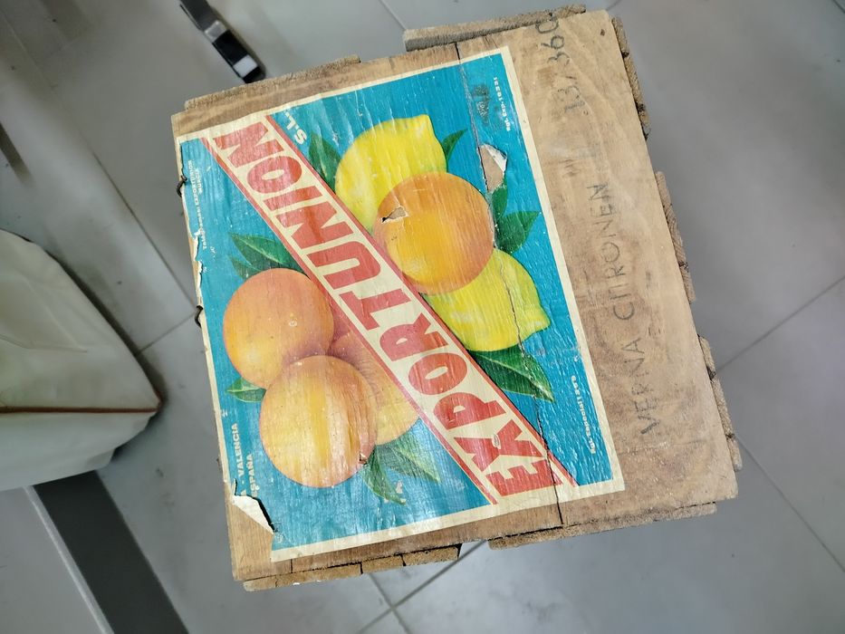 Stara skrzynka po pomarańczach, lata 50-te vintage