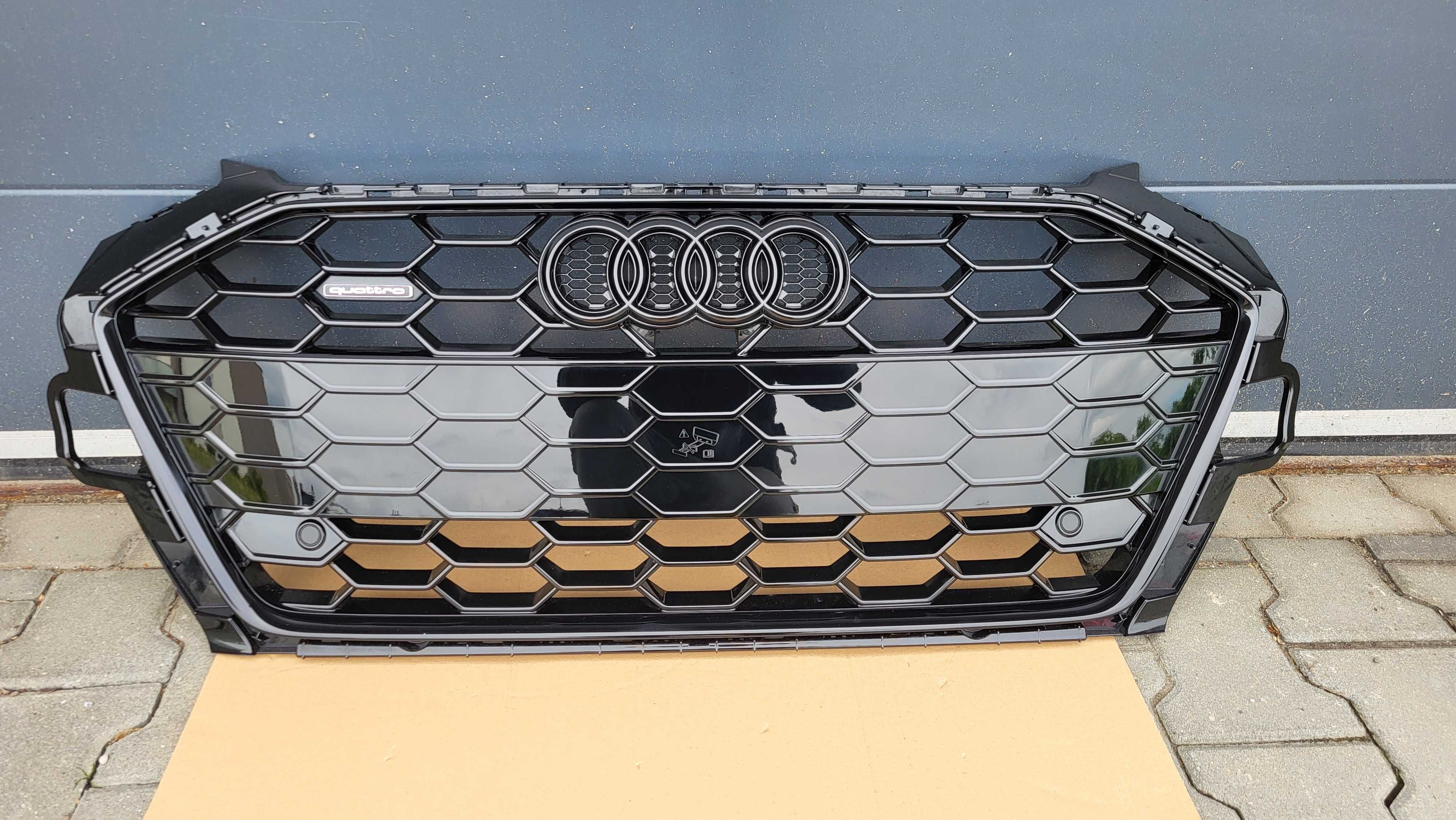 Atrapa chłodnicy GRILL Audi A4 B9 8W0 BLACK PDC QUATTRO Oryginał Nowa!