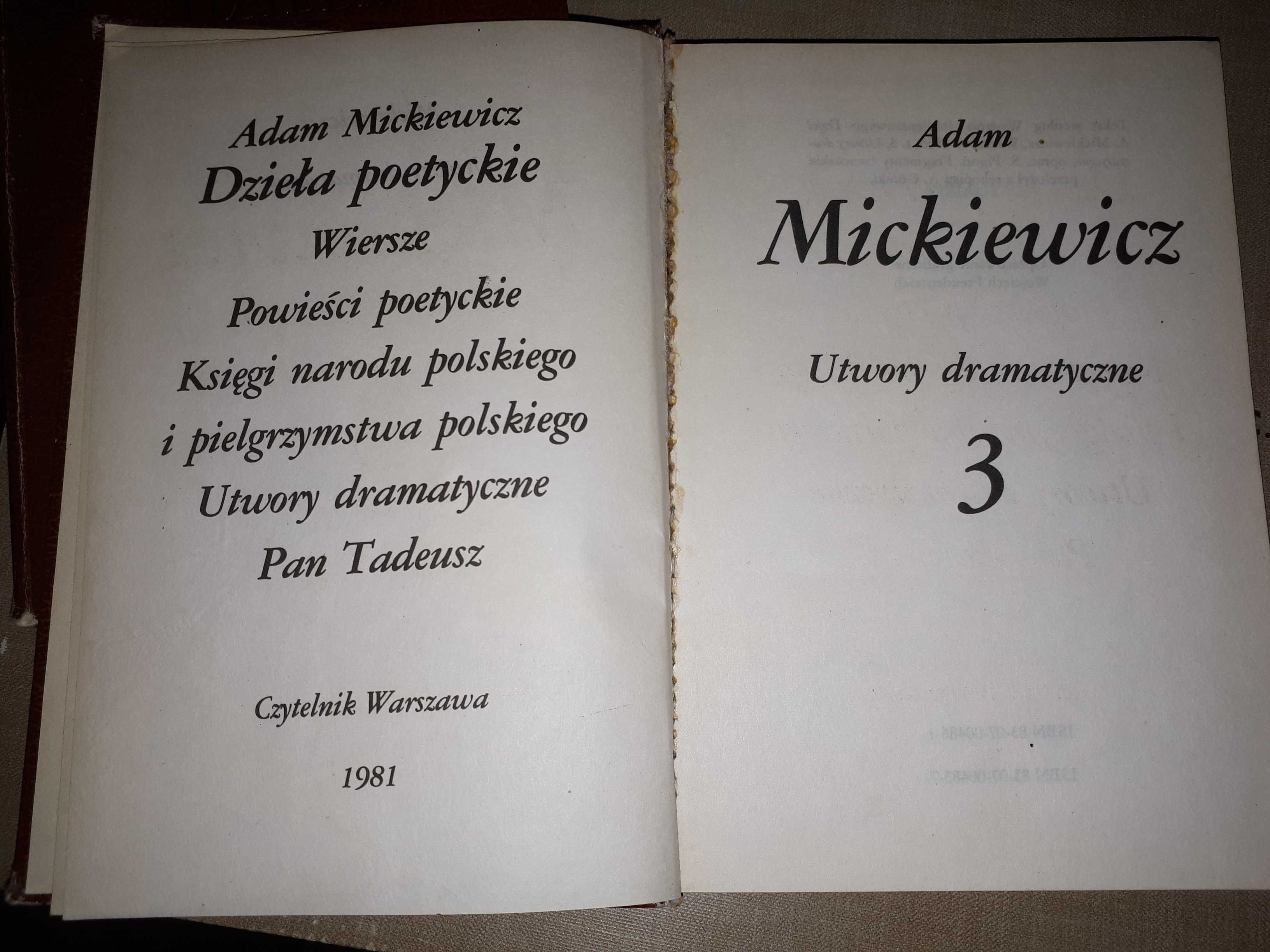 Dzieła Adama Mickiewicza 4 tomy