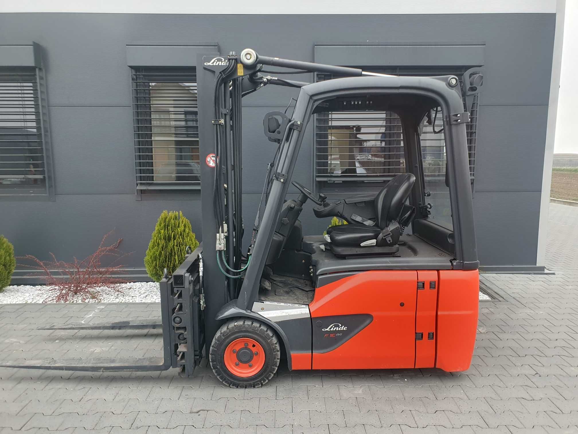 Wózek LINDE E16 2017r Triplex Pozycjoner Półkabina E18 E14 E20 widłowy
