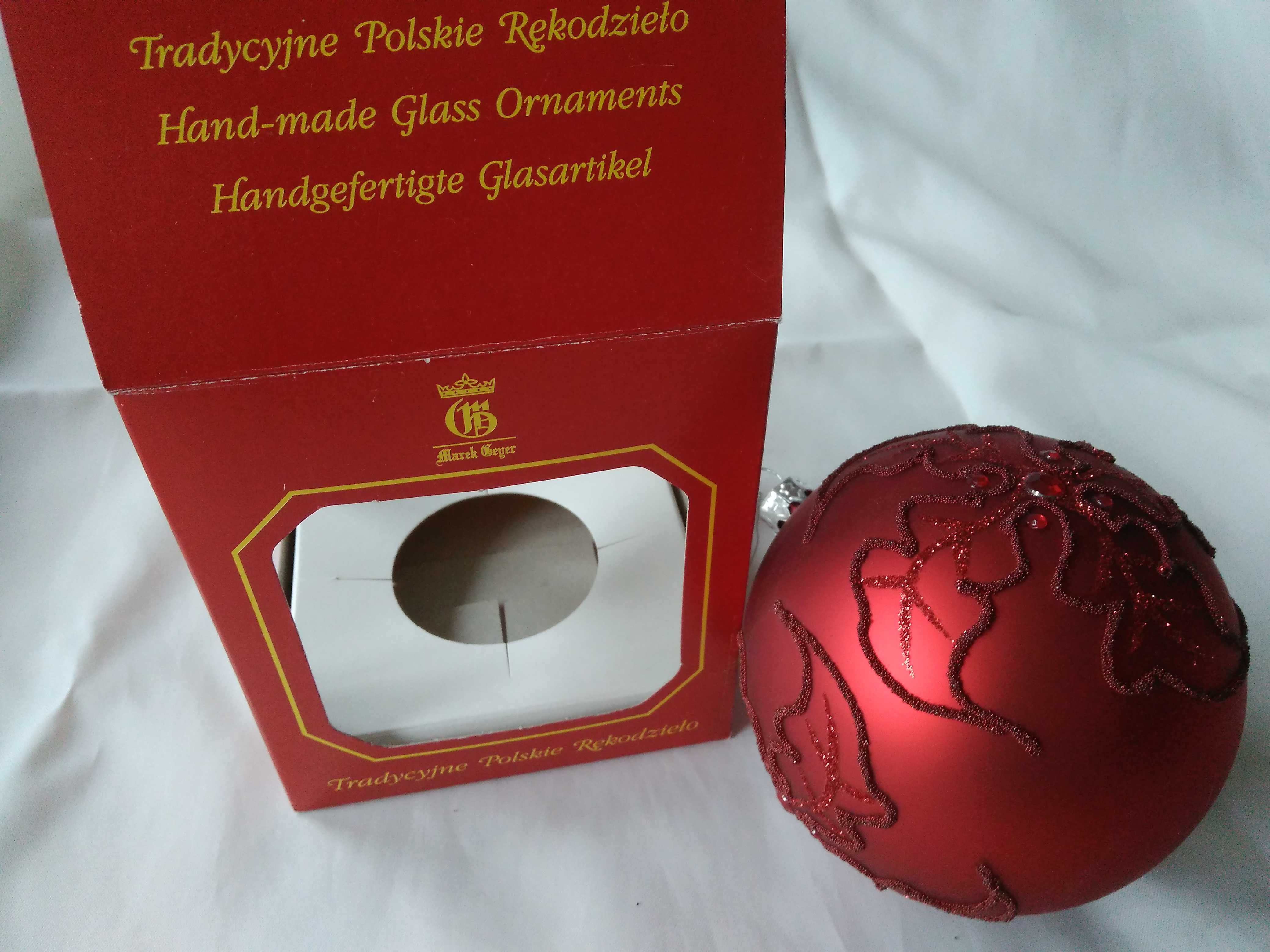 bombka tradycyjne polskie rękodzieło 10 cm Boże Narodzenie