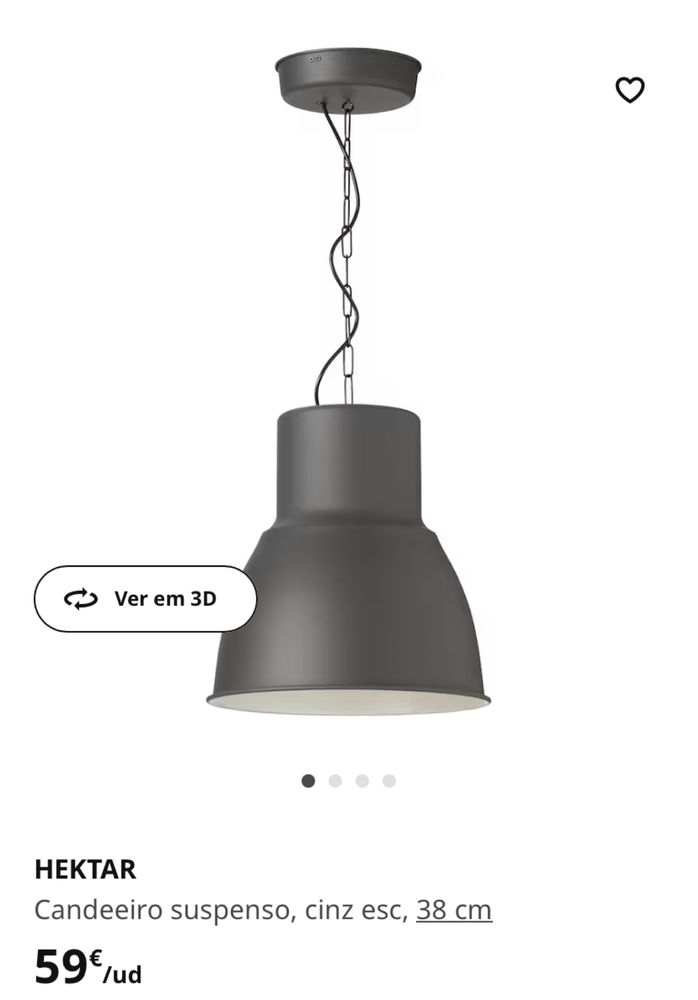 Candeeiro Ikea 38cm