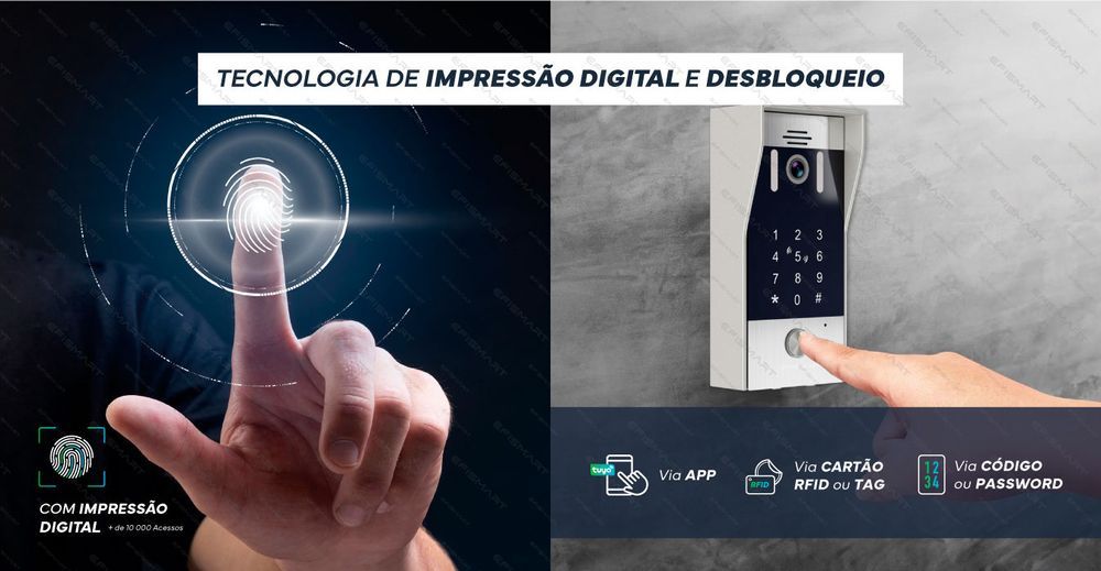 Vídeo Porteiro Posto Externo 2 Fios Impressão Digital WIFI S650