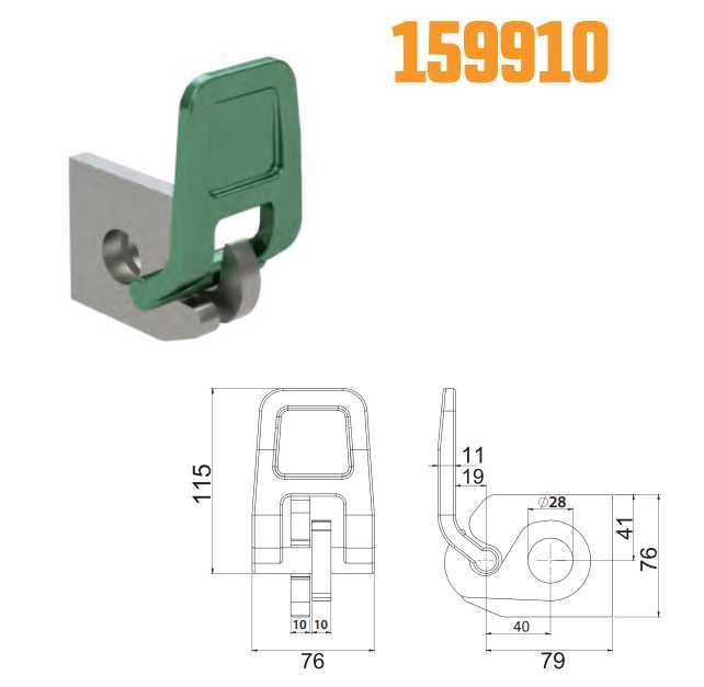 Zawias dolny wysyp  burt  wywrotka na pręt FI 28 mocny