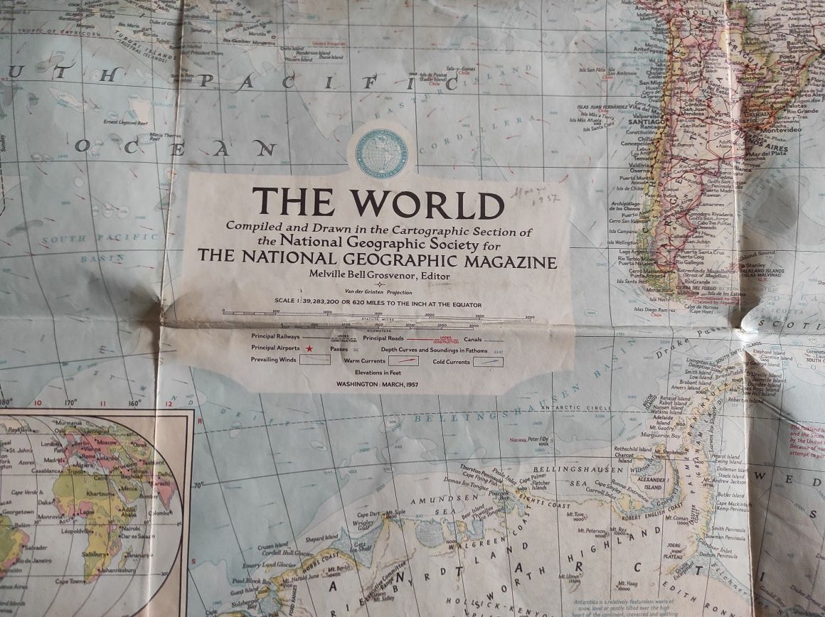 Mapa Mundo - "National Geographic Magazine" 29x42 polegadas