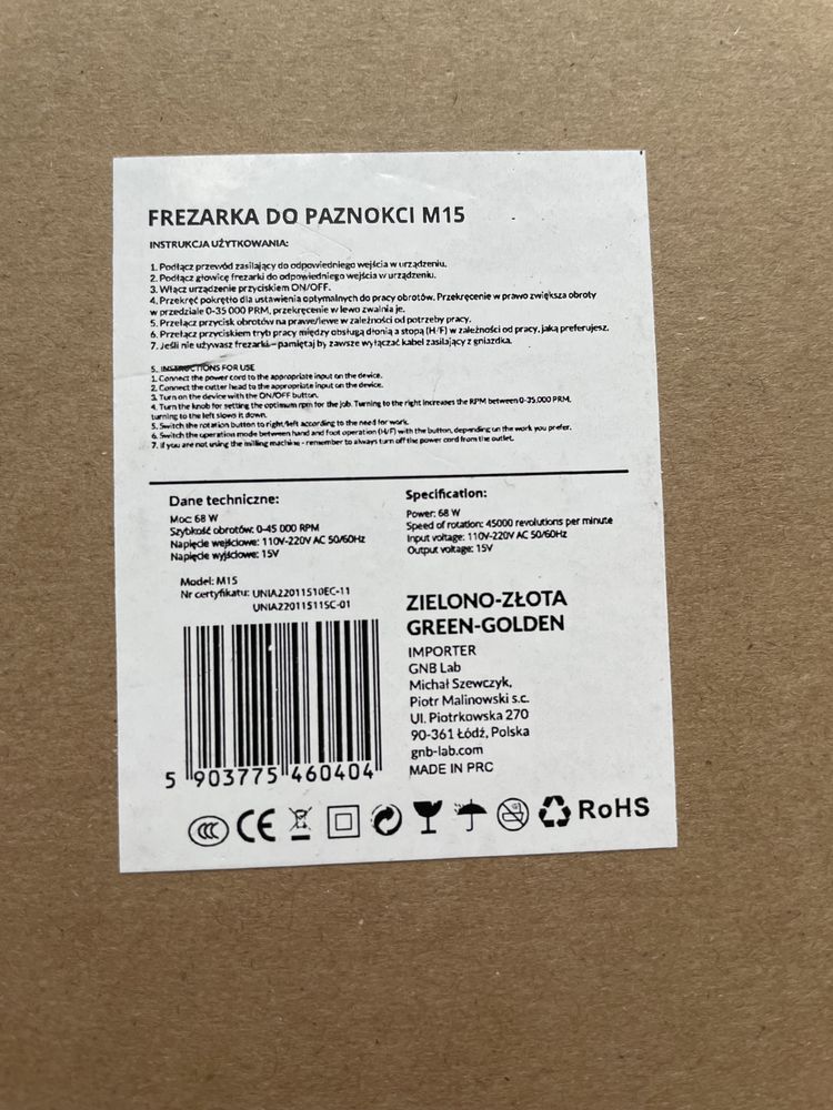 Frezarka do paznokci m15