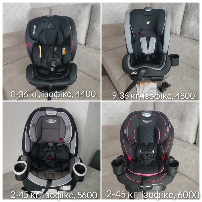 Великий вибір. Автокрісло/автолюлька. Ціни в описі! 15-36,9-36,0-36 кг