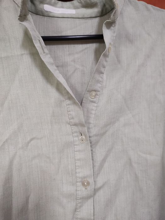 Wygodna zielonkawa koszula damska vintage retro lata 90 elegancka bluz