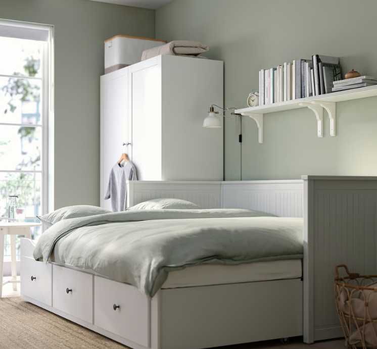 Cama HEMNES c/3 gavetas, branca, sem colchões