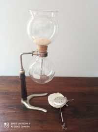 Cafeteira de balão, em vidro temperado