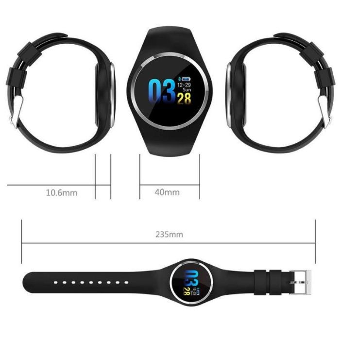 Smart Watch Q1 - zegarek z monitorem zdrowia CZARNY