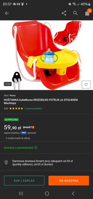 Huśtawka z stolikiem