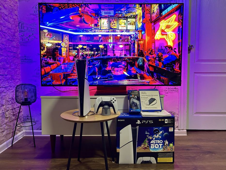 Новая PlayStation 5 Slim чек подписка PS+ игры кастом джой подставка