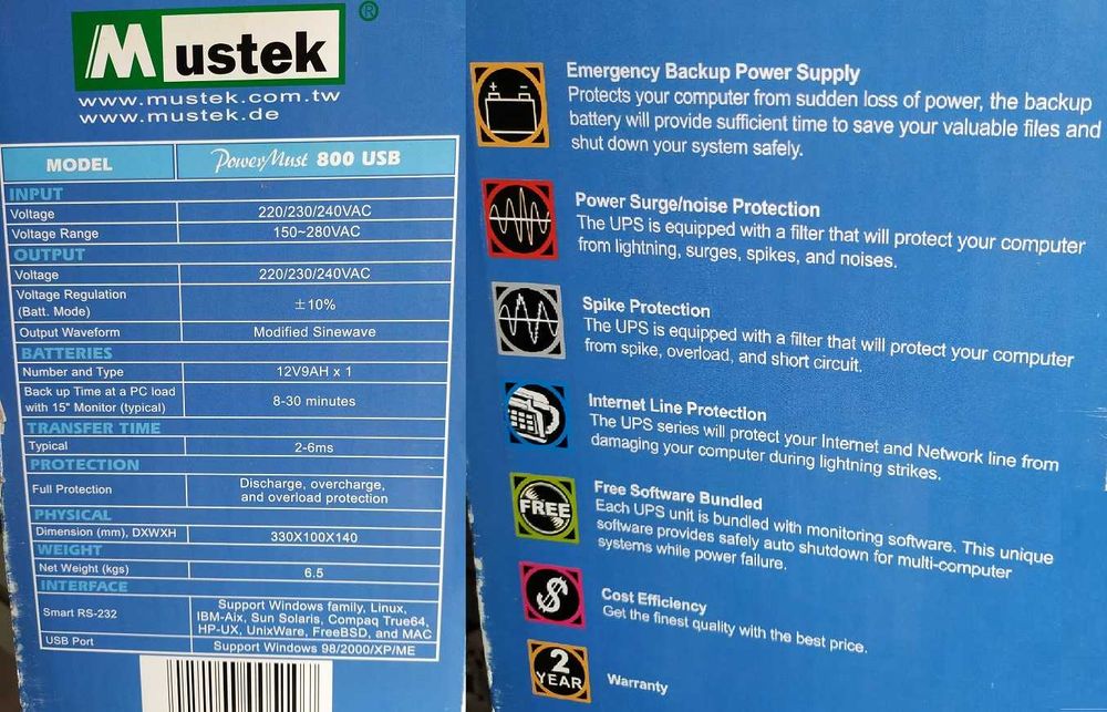 UPS PowerMust 800 USB