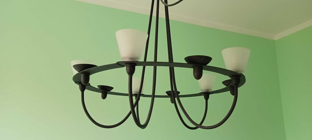 Czarny Retro Żyrandol Lampa Oświetlenie