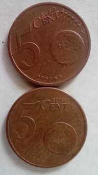 2 Monety 5 euro cent z Austrii i Grecji