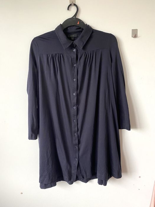 COS granatowa długa koszula sukienka oversize