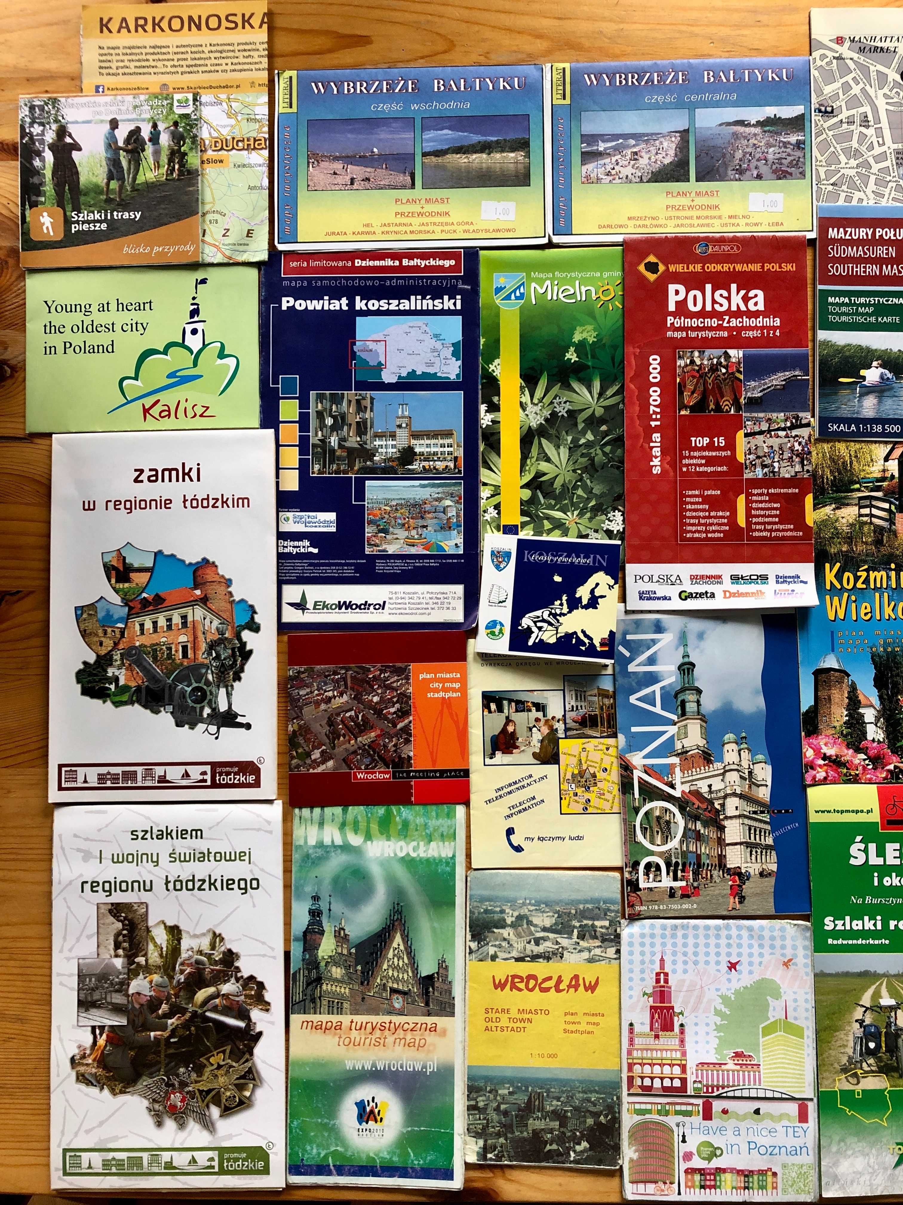 Mapy turystyczne - polskie - zestaw 32 szt.