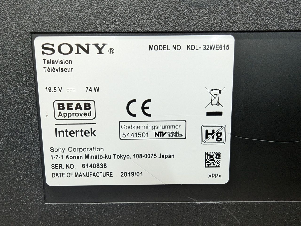 SONY KDL-32WE615  Smart TV Wi-Fi YouTube !!! 2019