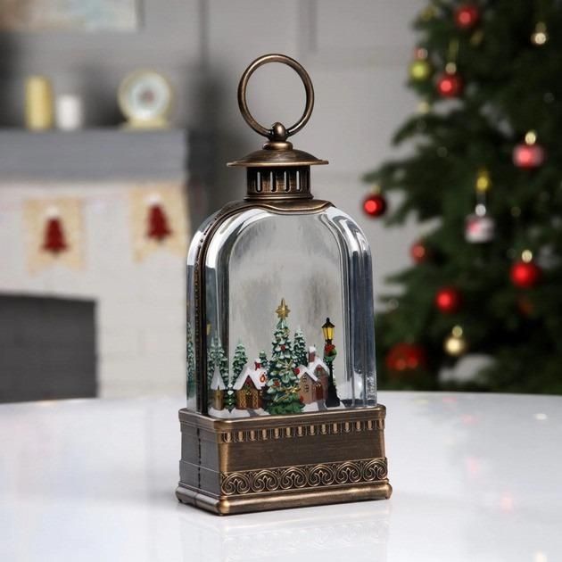 Новорічний світильник вінтажний ліхтар 23013