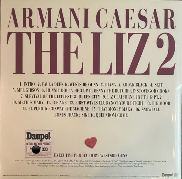 Armani Caesar ‎– The Liz 2. Vinyl, Limited Edition, Splatter
