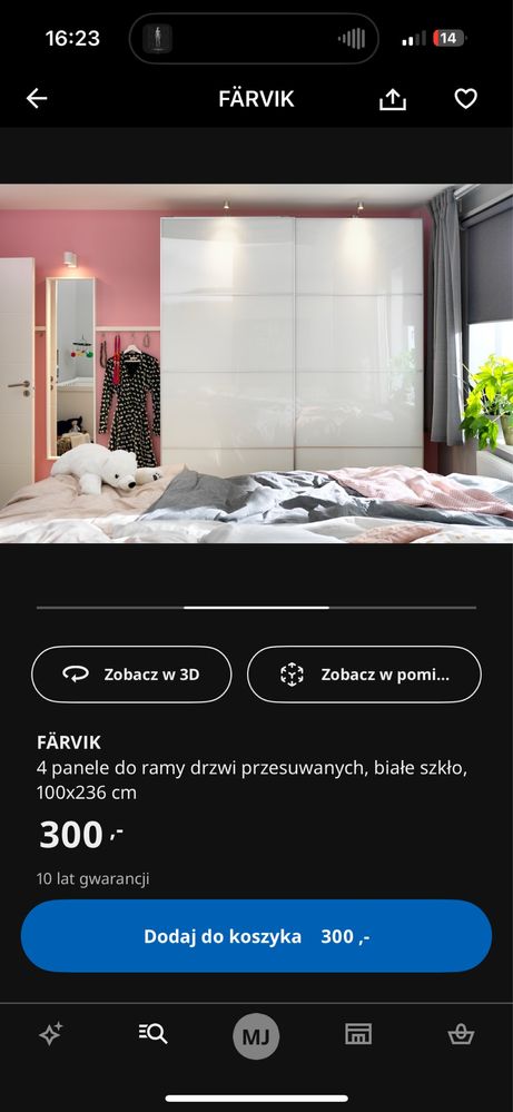 4 panele do drzwi przesuwnych farvik pax ikea