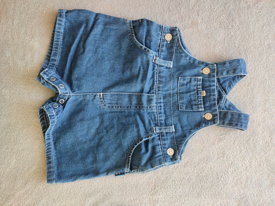 Ogrodniczki chłopięce 3-6 mies. 100% bawełna krótkie