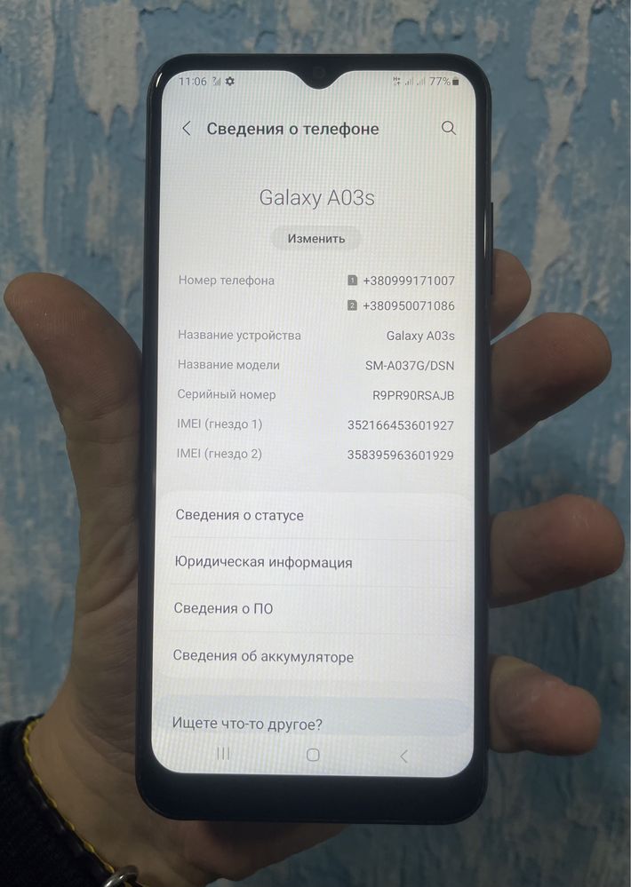 Мобильный телефон Samsung Galaxy A03s, a037g 3/32gb б/у