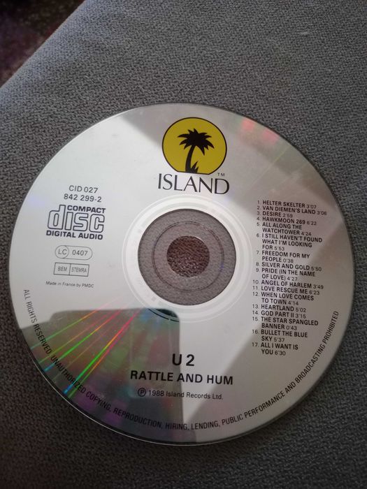 Cd Original U2 Rattle And Hum (Usado)