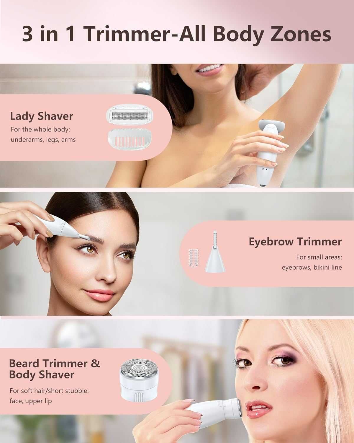 DEPILATOR  3W1 na mokro i sucho SHAVER 8308