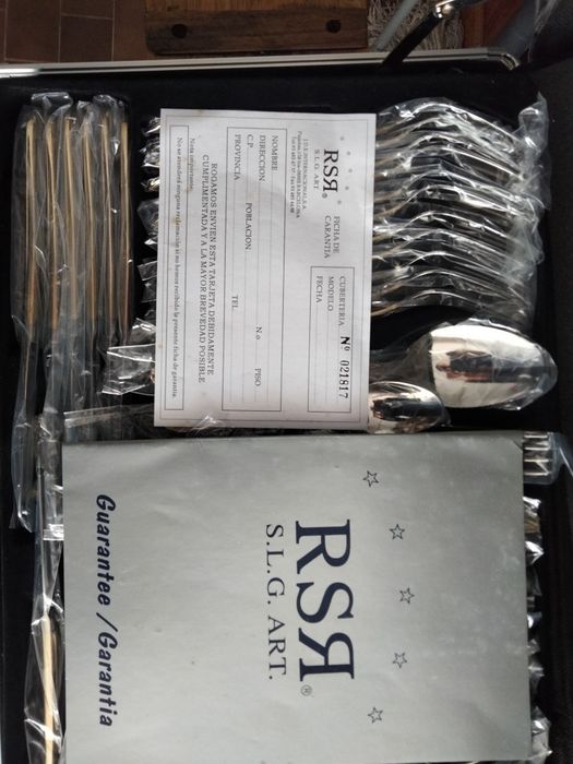 Faqueiro RSR banhado a prata e ouro