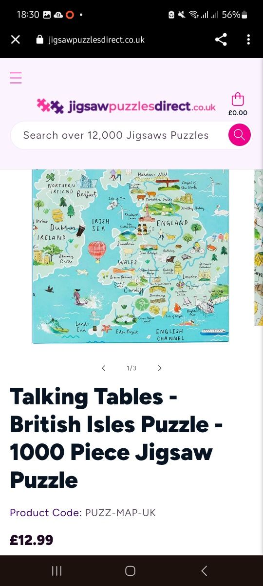 Пазл Talking Tables - British Isles Puzzle - 1000 Piece Jigsaw Puzzle
